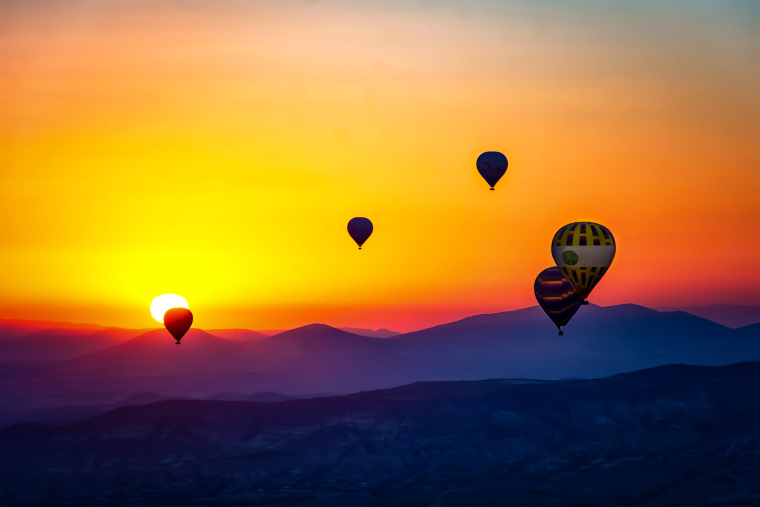 Hot Air Balloons at Sunset